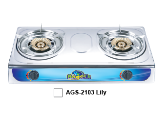 Angel's Double 115mm Brass Burner SS Body LPG Stoves - Model: AGS 2103 Lily