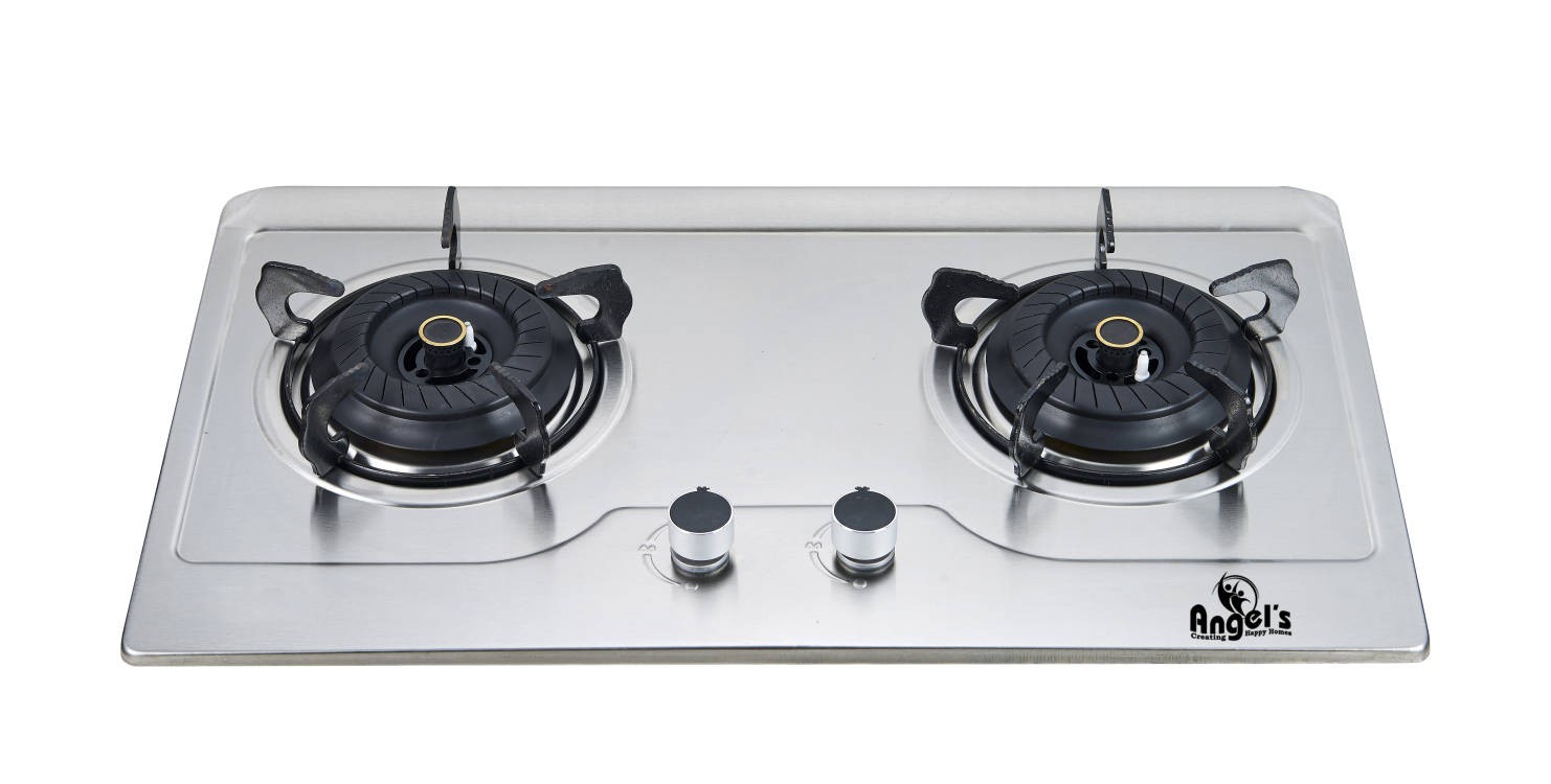 Angel's Built in (Cabinet Type) Double 135mm Burner SS Body Gas Stove for LPG - Model: AGS-2310 SS
